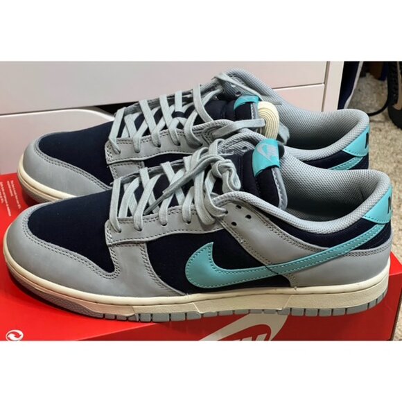 Nike Dunk Low Retro PRM Gray Navy Teal Size Men 11 Brand New FB8895-001 - Picture 2 of 8